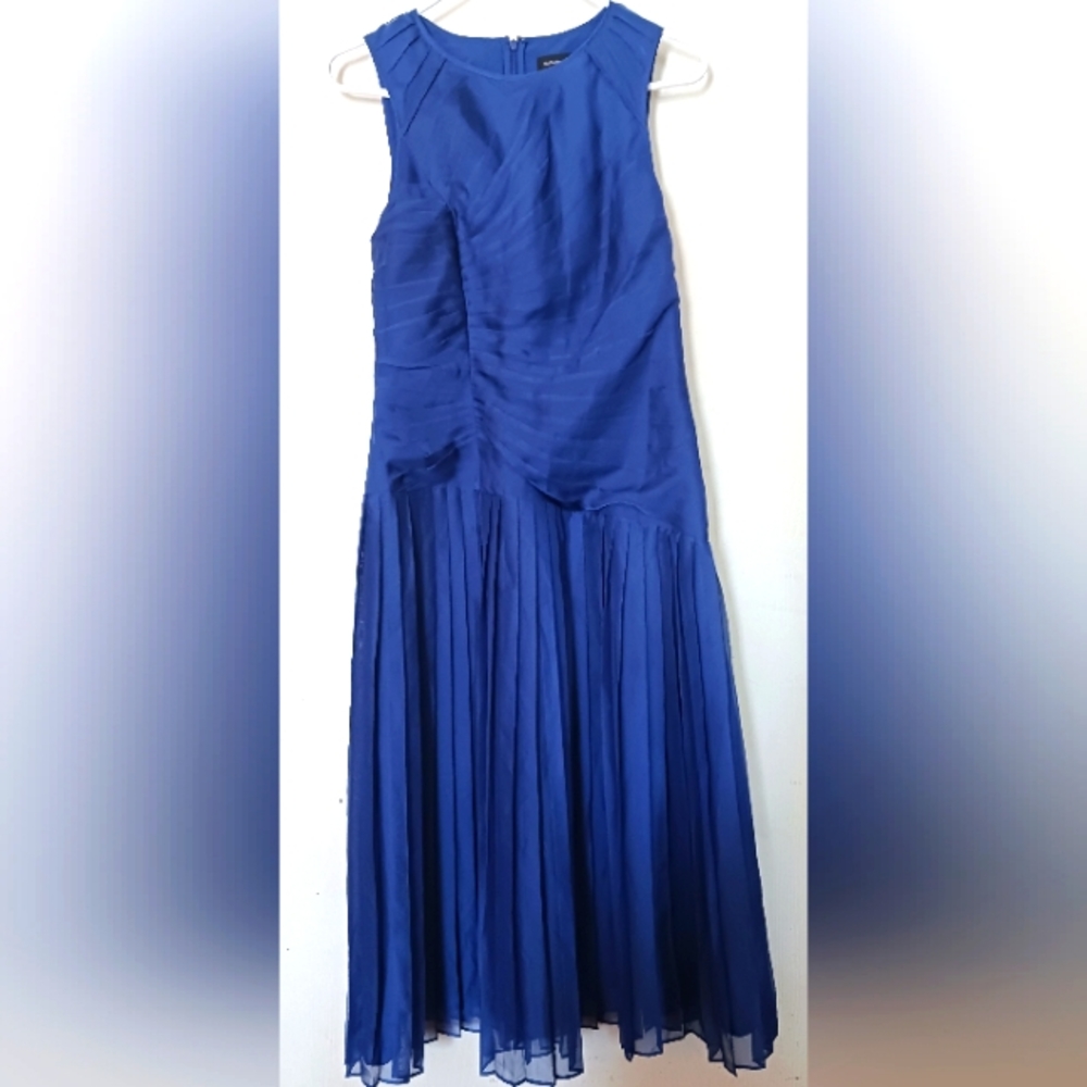 Banana Republic‎ sz 6 Blue Pleated Drop Shirred Waist Dress